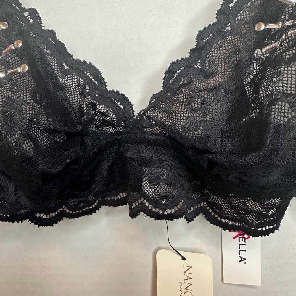 Nancy Meyer Black Lace Bralette with Sequin Detail, medium, NWT - Picture 4 of 7